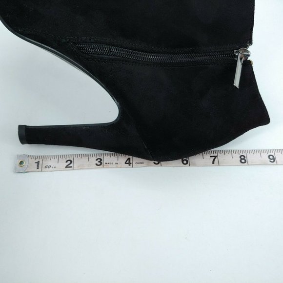 Lane Bryant Womens Faux Suede Platform Ankle Bootie Elastic Ribbing Black 9W - Picture 9 of 11